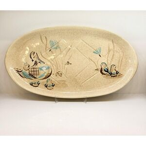 Red Wing Bob White Oval Meat Platter 19.6"x11" Quail Mid-Century MCM Vintage‎